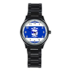 Flag Of Holon  Stainless Steel Round Watch by abbeyz71