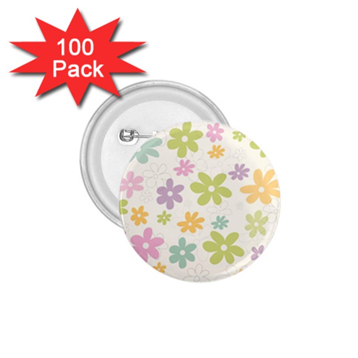 Beautiful spring flowers background 1.75  Buttons (100 pack) 