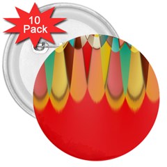 Colors On Red 3  Buttons (10 Pack)  by linceazul