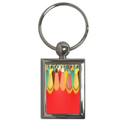 Colors On Red Key Chains (rectangle)  by linceazul