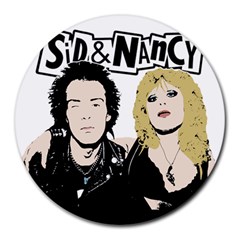 Sid And Nancy Round Mousepads by Valentinaart