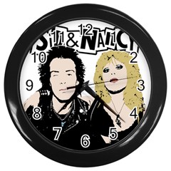 Sid And Nancy Wall Clocks (black) by Valentinaart