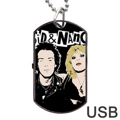 Sid And Nancy Dog Tag Usb Flash (one Side) by Valentinaart