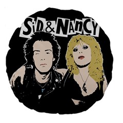 Sid And Nancy Large 18  Premium Flano Round Cushions by Valentinaart