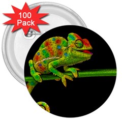 Chameleons 3  Buttons (100 Pack)  by Valentinaart