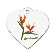 Bird Of Paradise Dog Tag Heart (two Sides) by Valentinaart