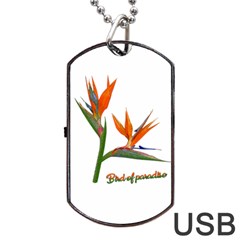 Bird Of Paradise Dog Tag Usb Flash (two Sides) by Valentinaart