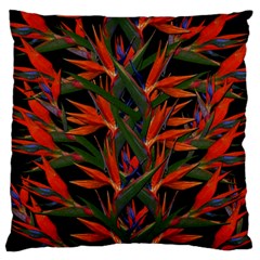 Bird Of Paradise Large Flano Cushion Case (one Side) by Valentinaart