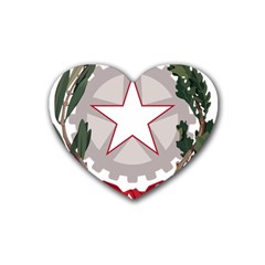 Emblem Of Italy Rubber Coaster (heart)  by abbeyz71