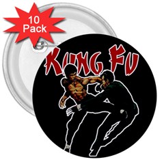 Kung Fu  3  Buttons (10 Pack)  by Valentinaart