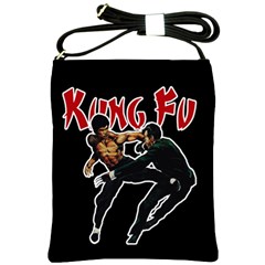 Kung Fu  Shoulder Sling Bags by Valentinaart