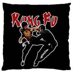 Kung Fu  Large Flano Cushion Case (one Side)