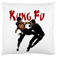 Kung Fu  Large Flano Cushion Case (two Sides) by Valentinaart