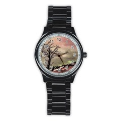Fantasy Landscape Illustration Stainless Steel Round Watch by dflcprints
