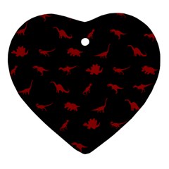 Dinosaurs Pattern Ornament (heart) by ValentinaDesign