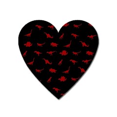 Dinosaurs Pattern Heart Magnet