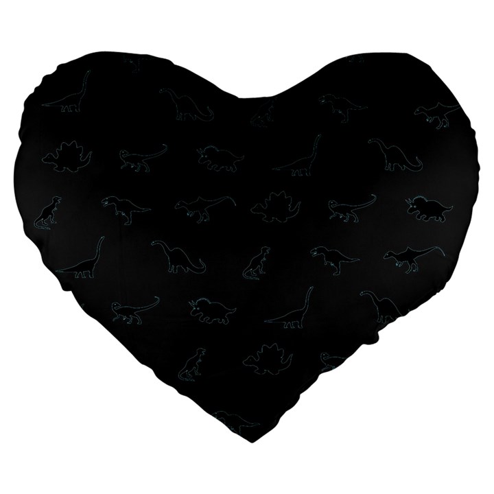 Dinosaurs pattern Large 19  Premium Flano Heart Shape Cushions
