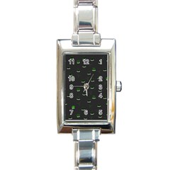 Cactus Pattern Rectangle Italian Charm Watch by ValentinaDesign