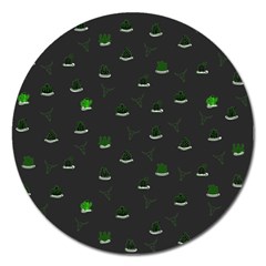 Cactus Pattern Magnet 5  (round) by ValentinaDesign