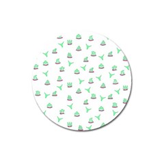 Cactus Pattern Magnet 3  (round) by ValentinaDesign