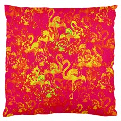 Flamingo Pattern Large Flano Cushion Case (two Sides) by ValentinaDesign