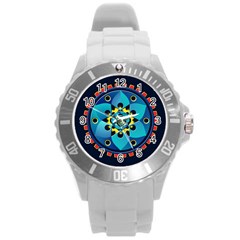 Abstract Mechanical Object Round Plastic Sport Watch (l) by linceazul