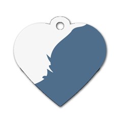 Blue White Hill Dog Tag Heart (two Sides) by Mariart