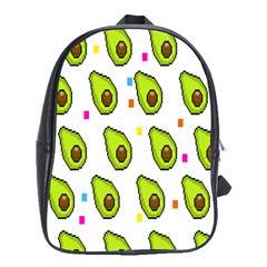 Avocado Seeds Green Fruit Plaid School Bags (XL) 