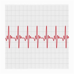 Cardiogram Vary Heart Rate Perform Line Red Plaid Wave Waves Chevron Medium Glasses Cloth (2-side) by Mariart