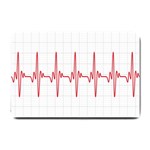 Cardiogram Vary Heart Rate Perform Line Red Plaid Wave Waves Chevron Small Doormat  24 x16  Door Mat