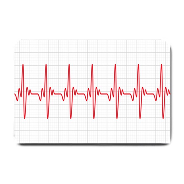 Cardiogram Vary Heart Rate Perform Line Red Plaid Wave Waves Chevron Small Doormat 