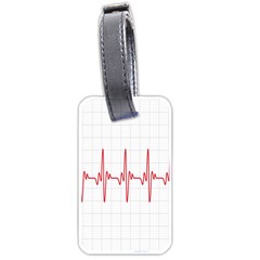 Cardiogram Vary Heart Rate Perform Line Red Plaid Wave Waves Chevron Luggage Tags (one Side) 