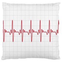 Cardiogram Vary Heart Rate Perform Line Red Plaid Wave Waves Chevron Large Cushion Case (two Sides) by Mariart