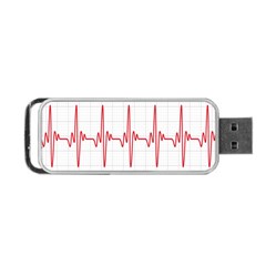 Cardiogram Vary Heart Rate Perform Line Red Plaid Wave Waves Chevron Portable Usb Flash (one Side)