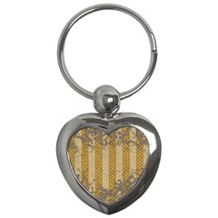 Wall Paper Old Line Vertical Key Chains (heart)  by Mariart