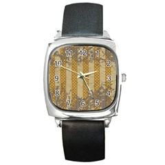 Wall Paper Old Line Vertical Square Metal Watch by Mariart