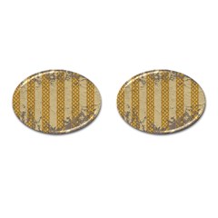Wall Paper Old Line Vertical Cufflinks (oval) by Mariart