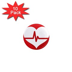 Cardiologist Hypertension Rheumatology Specialists Heart Rate Red Love 1  Mini Magnet (10 Pack)  by Mariart