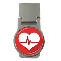 Cardiologist Hypertension Rheumatology Specialists Heart Rate Red Love Money Clips (round)  by Mariart