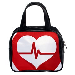 Cardiologist Hypertension Rheumatology Specialists Heart Rate Red Love Classic Handbags (2 Sides) by Mariart