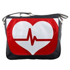 Cardiologist Hypertension Rheumatology Specialists Heart Rate Red Love Messenger Bags by Mariart
