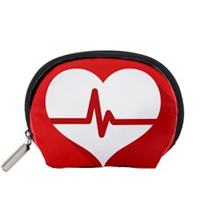 Cardiologist Hypertension Rheumatology Specialists Heart Rate Red Love Accessory Pouches (small)  by Mariart