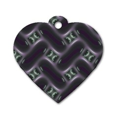 Closeup Purple Line Dog Tag Heart (one Side)