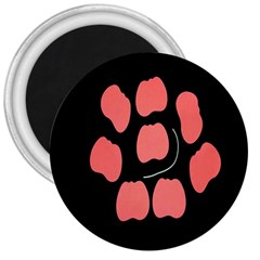 Craft Pink Black Polka Spot 3  Magnets by Mariart