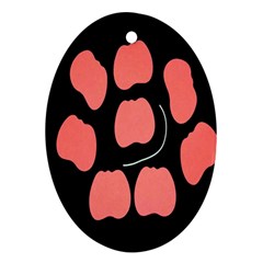 Craft Pink Black Polka Spot Oval Ornament (two Sides)