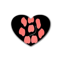 Craft Pink Black Polka Spot Heart Coaster (4 Pack) 