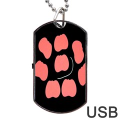 Craft Pink Black Polka Spot Dog Tag Usb Flash (one Side)