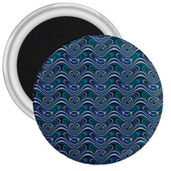 Boomarang Pattern Wave Waves Chevron Green Line 3  Magnets