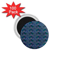 Boomarang Pattern Wave Waves Chevron Green Line 1 75  Magnets (100 Pack) 