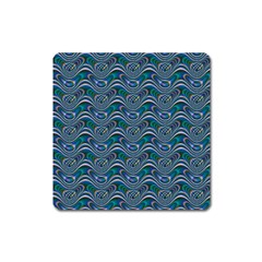 Boomarang Pattern Wave Waves Chevron Green Line Square Magnet